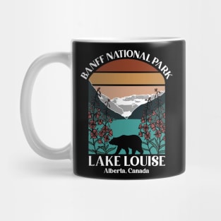 Retro Stripe Banff National Park Mug